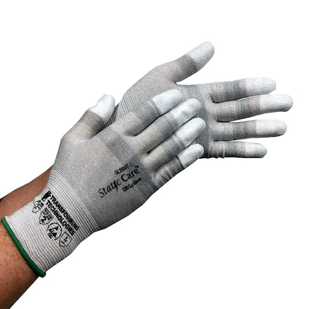 Transforming Technologies ESD Cut Resistant Gloves, Finger Tip Coated, X-Small GL2501T